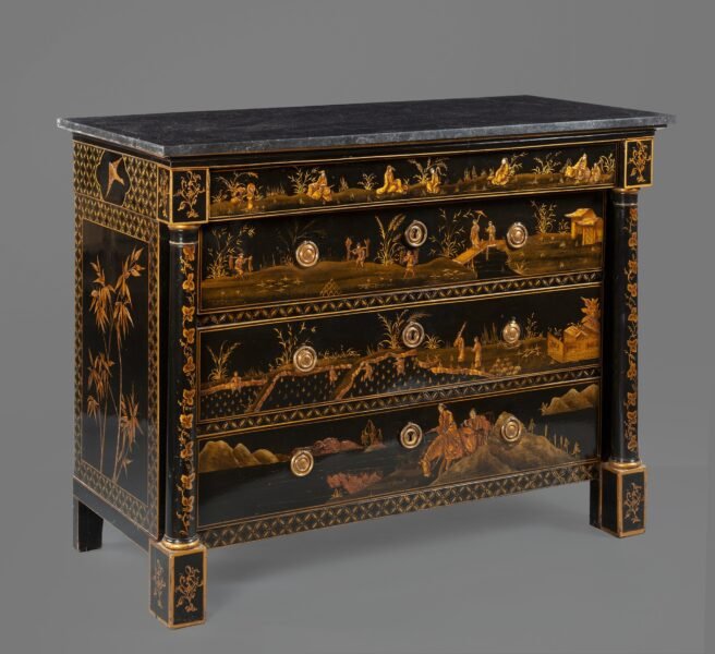 Chinoiserie lacquered commode selected by Hubert de Givenchy