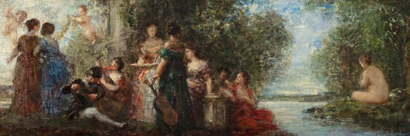 Fantin Latour – Musiciens dans un parc