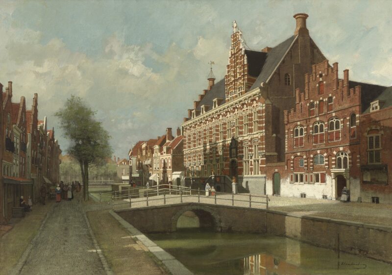 J.C.K. Klinkenberg – View on the turfmarkt with chancellery Leeuwarden