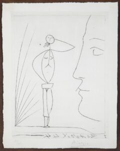 Pablo Picasso – Profil et femme nue