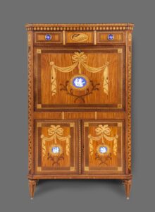 Dutch Louis XVI secretaire Jasperware plaques