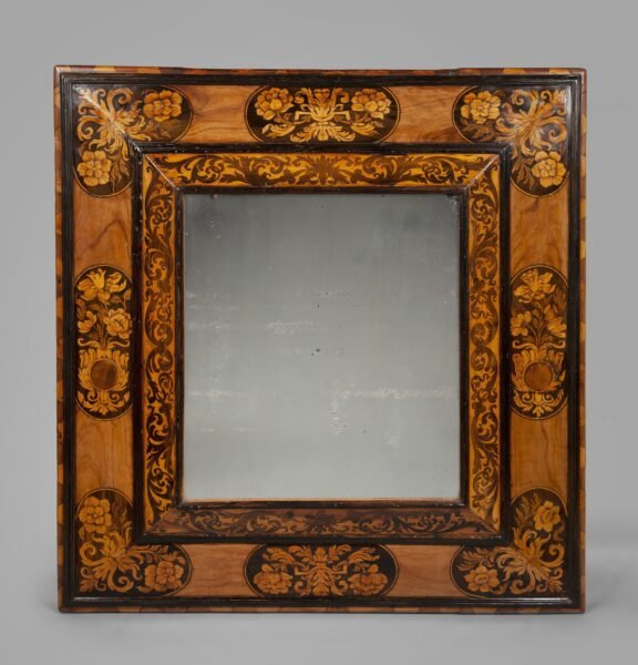 William and Mary Marquetry Mirror (1)