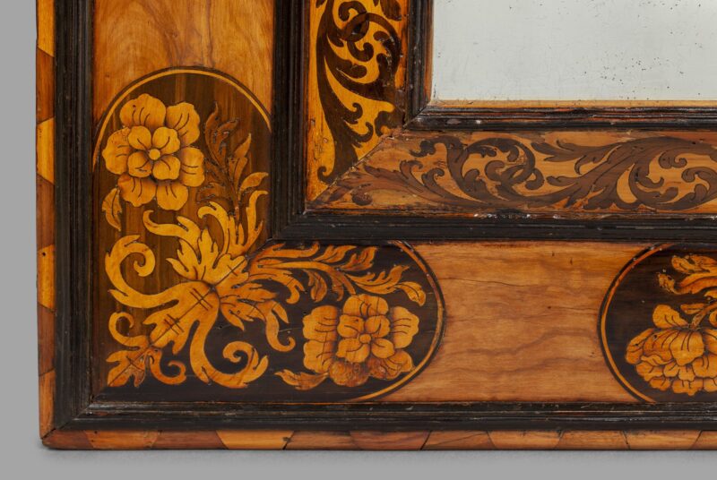 William and Mary marquetry mirror