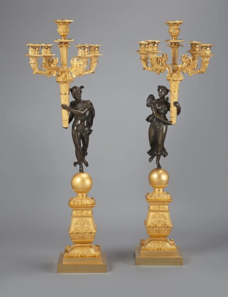 Pair of French Empire candelabra