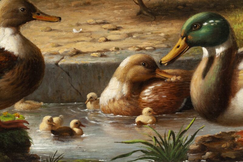 Voordecker Henri – landscape with ducks detail