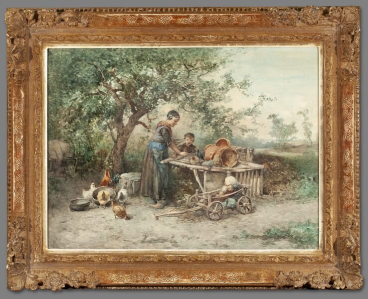 Mari ten Kate – mother feeding the bird incl frame