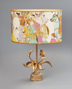 Flower lamp with Pierre Frey shade