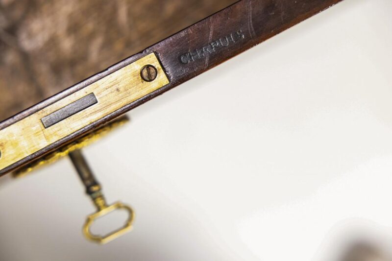 Mahogany architects table Chapuis detail – signature Mahogany architects table Chapuis detail – signature