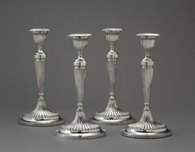 Set of four silver candlesticks – Johannes van der Toorn I Set of four silver candlesticks – Johannes van der Toorn I