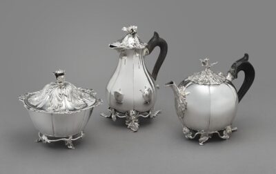Silver three piece tea service Silver three piece tea service
