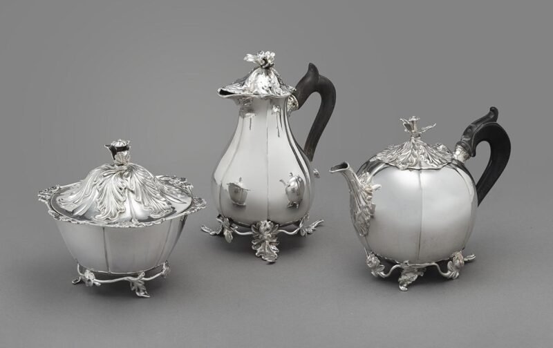 Silver three piece tea service Silver three piece tea service