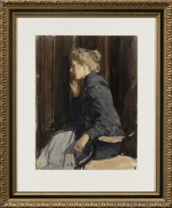 Jonge Antoni – lady with blue dress incl frame