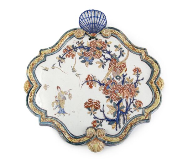 Delftware plaque - Lady with a lantern