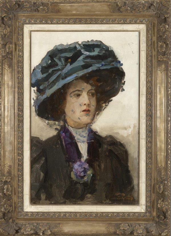 Isaac Israels - Lady with blue hat