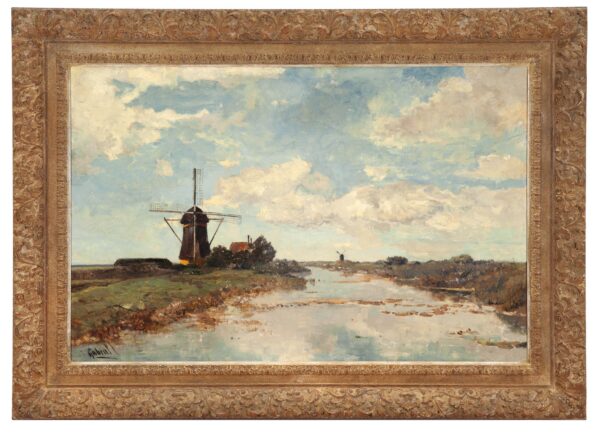 Paul Joseph Constantin Gabriël - View on the Proosdijer windmill on the river Winkel Abcoude