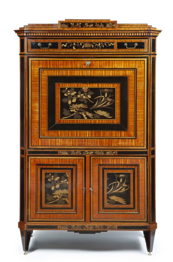 Dutch Louis XVI secretaire with lacquer panels