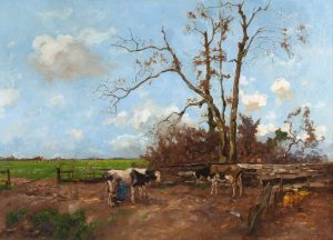 Willem de Zwart - Milking time in a Summer landscape