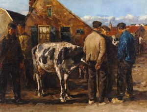 Willem de Zwart - A cattle market on the Groest Hilversum