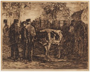 Willem de Zwart - A cattle market on the Groest Hilversum