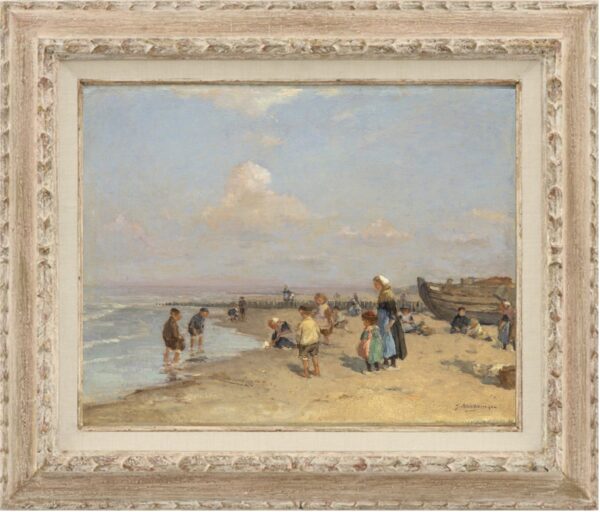 Johannes Evert Hendrik Akkeringa - beach scene - painting