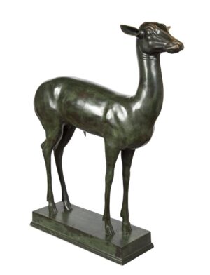 Bronze sculpture of a fawn