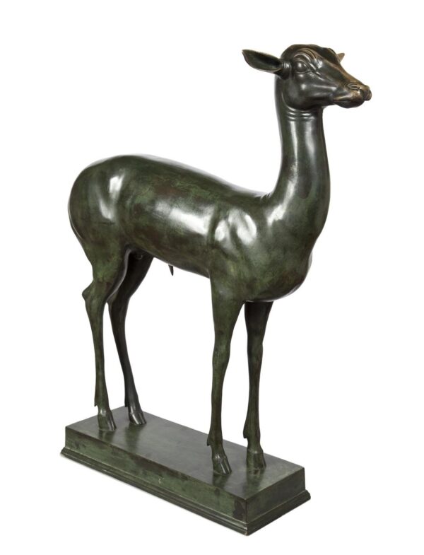 Bronze sculpture of a fawn