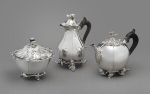 Silver three piece tea service Engelbart Joosten