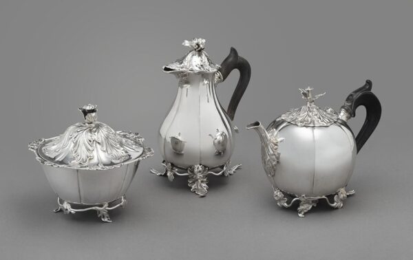 Silver three piece tea service Engelbart Joosten